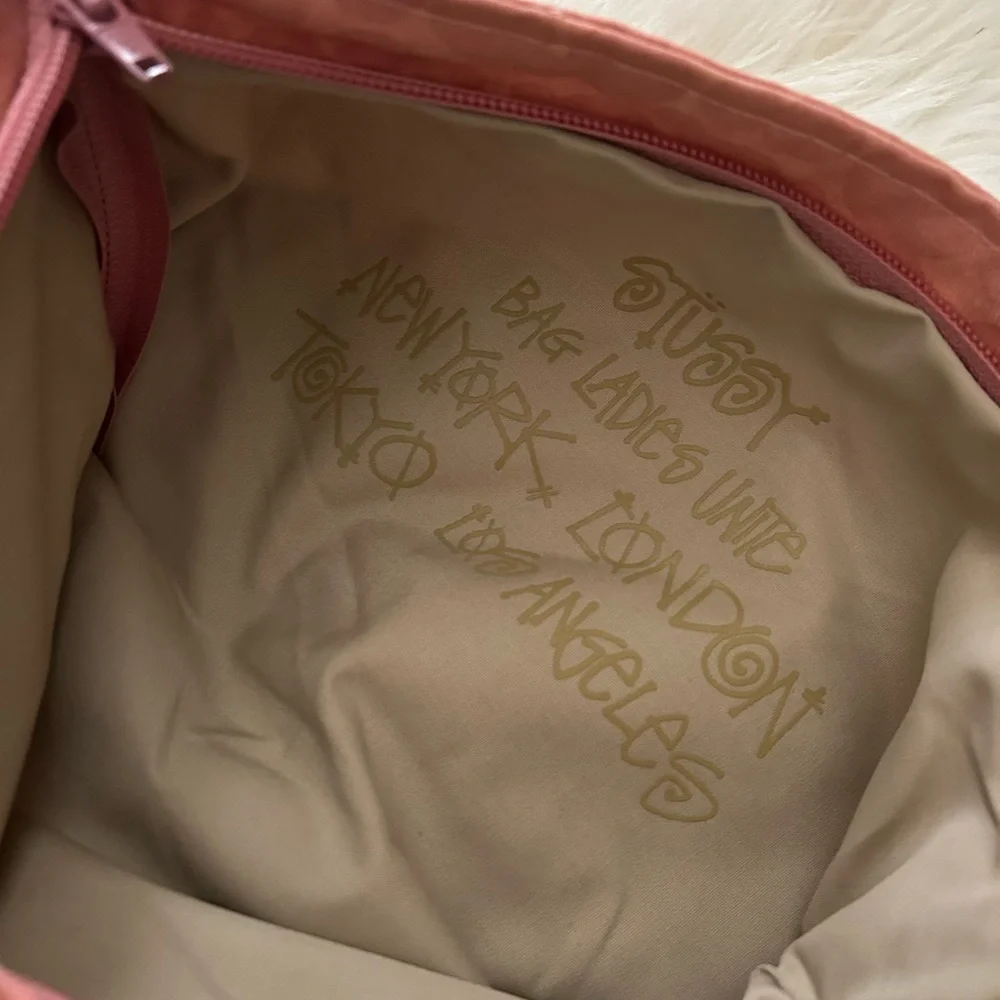 Stussy Dusty Rose Cosmetic Bag with Bow Detail
